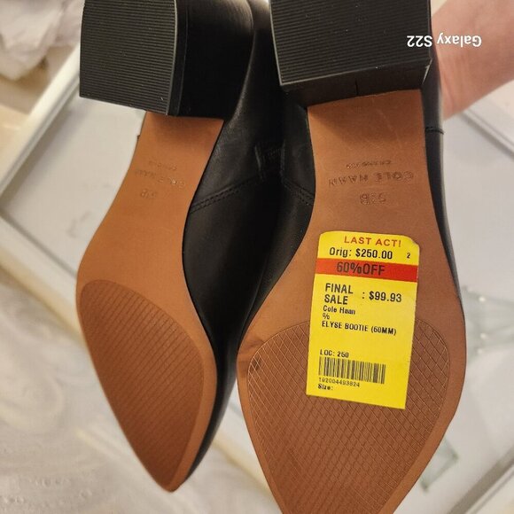 Cole Haan Black Leather "Elyse" Booties. NIB. Size 5.5 - Picture 10 of 13